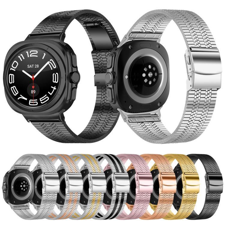 สายสแตนเลสสตีลแบบเม็ดห้าพร้อมหัวล็อกเต่า สำหรับ Samsung Galaxy Watch Ultra 47 มม. / Ultra 2025