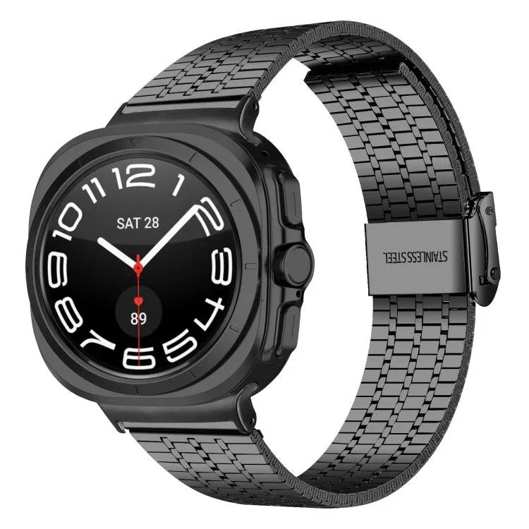 สายสแตนเลสสตีลแบบเม็ดเจ็ดพร้อมหัวล็อก สำหรับ Samsung Galaxy Watch Ultra 47 มม. / Ultra 2025