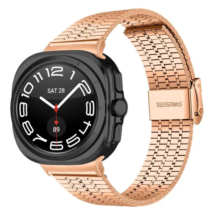 สายสแตนเลสสตีลแบบเม็ดเจ็ดพร้อมหัวล็อก สำหรับ Samsung Galaxy Watch Ultra 47 มม. / Ultra 2025