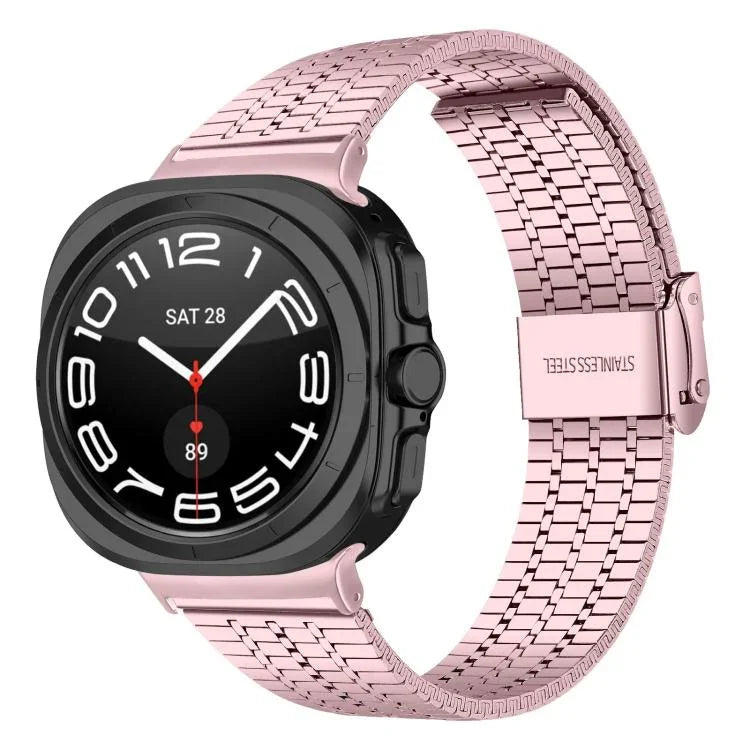 สายสแตนเลสสตีลแบบเม็ดเจ็ดพร้อมหัวล็อก สำหรับ Samsung Galaxy Watch Ultra 47 มม. / Ultra 2025