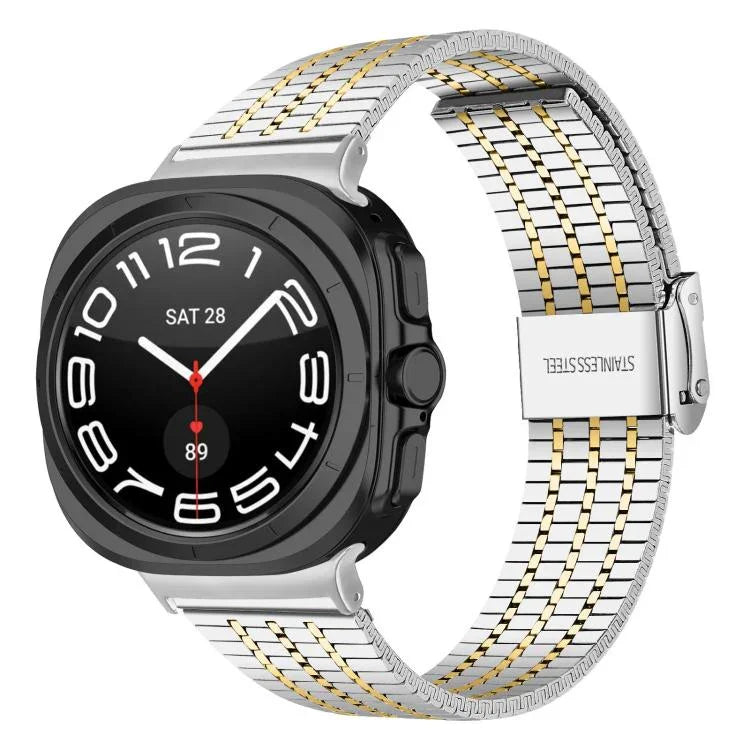สายสแตนเลสสตีลแบบเม็ดเจ็ดพร้อมหัวล็อก สำหรับ Samsung Galaxy Watch Ultra 47 มม. / Ultra 2025
