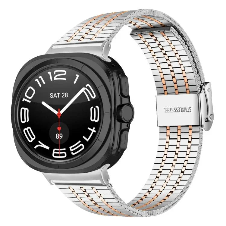 สายสแตนเลสสตีลแบบเม็ดเจ็ดพร้อมหัวล็อก สำหรับ Samsung Galaxy Watch Ultra 47 มม. / Ultra 2025