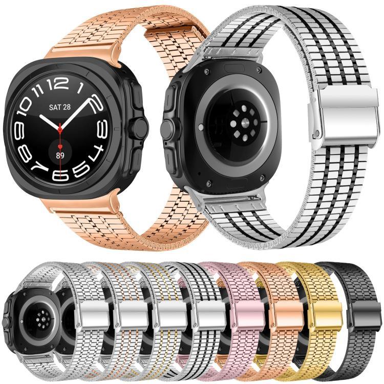 สายสแตนเลสสตีลแบบเม็ดเจ็ดพร้อมหัวล็อก สำหรับ Samsung Galaxy Watch Ultra 47 มม. / Ultra 2025