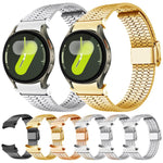 สายรัดนาฬิกาสแตนเลสสตีลแบบตัวล็อกลูกปัดเจ็ดเม็ด สำหรับ Samsung Galaxy Watch 7 / 6 / 5 / 4