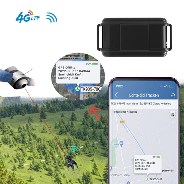 TK919 ปลอกคอสุนัข GPS กันน้ำ IP67 4G