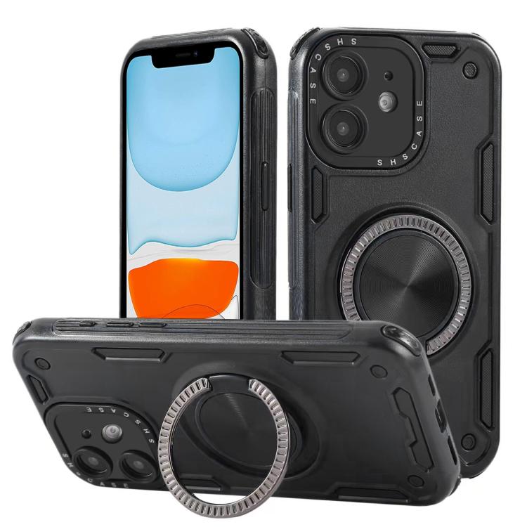 เคสโทรศัพท์ที่ยึดแม่เหล็กหมุนได้ 360 องศา แบบสามแกน Mecha สำหรับ iPhone 12, สำหรับ iPhone 12 Pro, สำหรับ iPhone 11