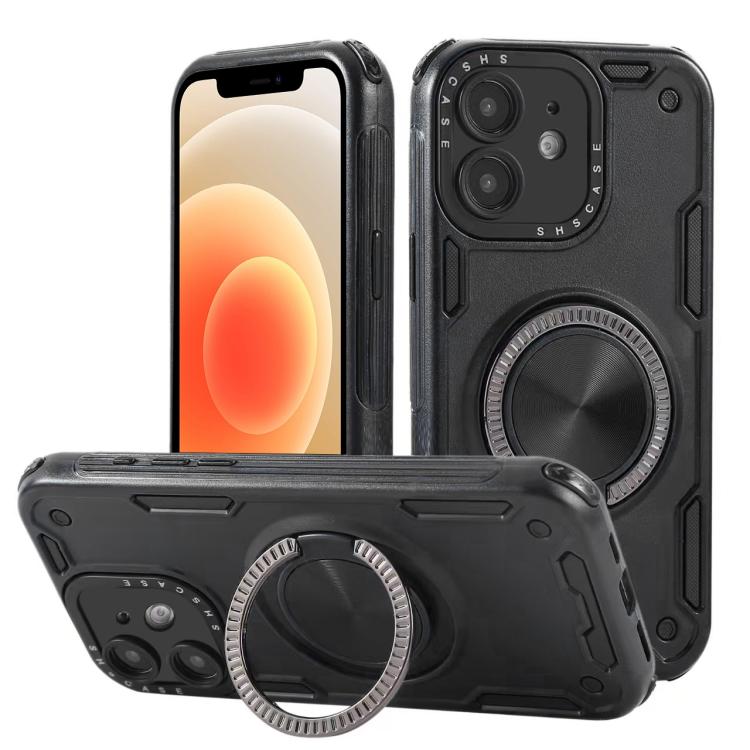 เคสโทรศัพท์ที่ยึดแม่เหล็กหมุนได้ 360 องศา แบบสามแกน Mecha สำหรับ iPhone 12, สำหรับ iPhone 12 Pro, สำหรับ iPhone 11