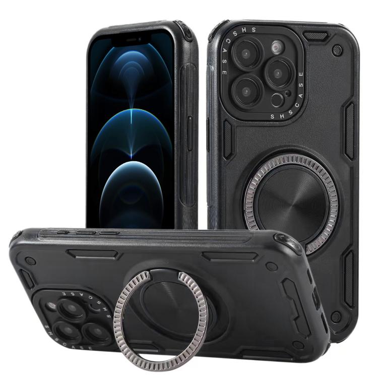 เคสโทรศัพท์ที่ยึดแม่เหล็กหมุนได้ 360 องศา แบบสามแกน Mecha สำหรับ iPhone 12, สำหรับ iPhone 12 Pro, สำหรับ iPhone 11