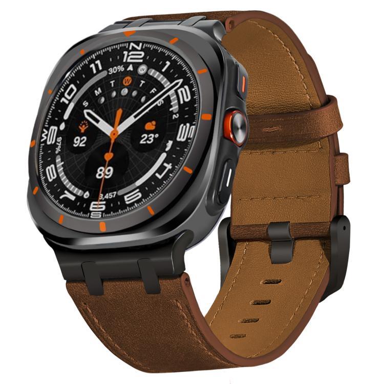 สายรัดนาฬิกาหนังม้าบ้า สำหรับ Samsung Galaxy Watch8 / Watch8 Classic