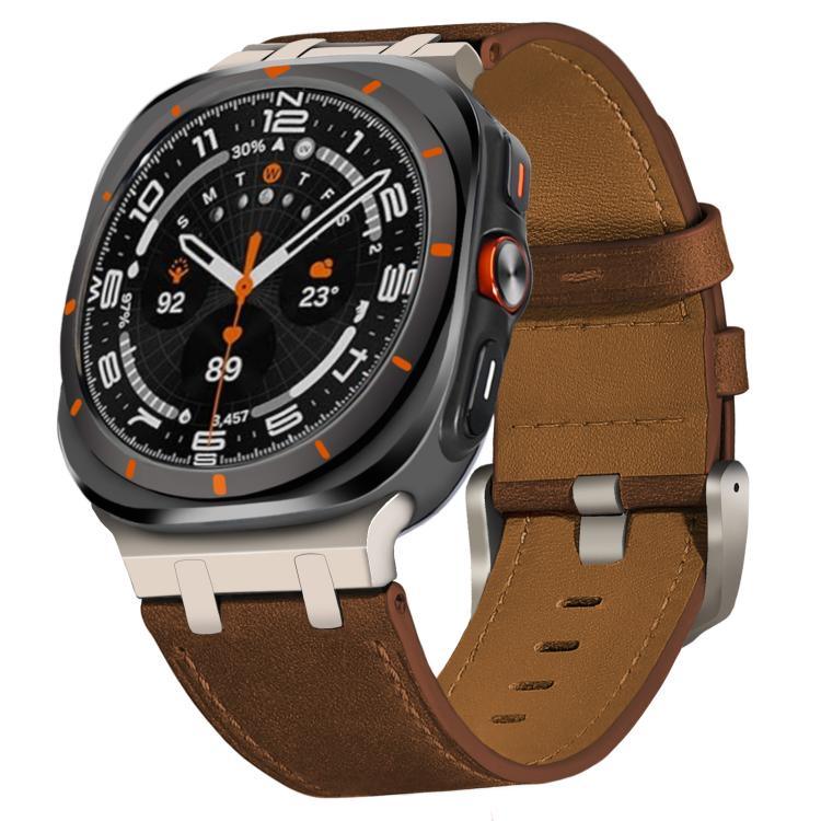 สายรัดนาฬิกาหนังม้าบ้า สำหรับ Samsung Galaxy Watch8 / Watch8 Classic