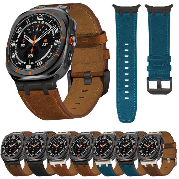 สายรัดนาฬิกาหนังม้าบ้า สำหรับ Samsung Galaxy Watch8 / Watch8 Classic
