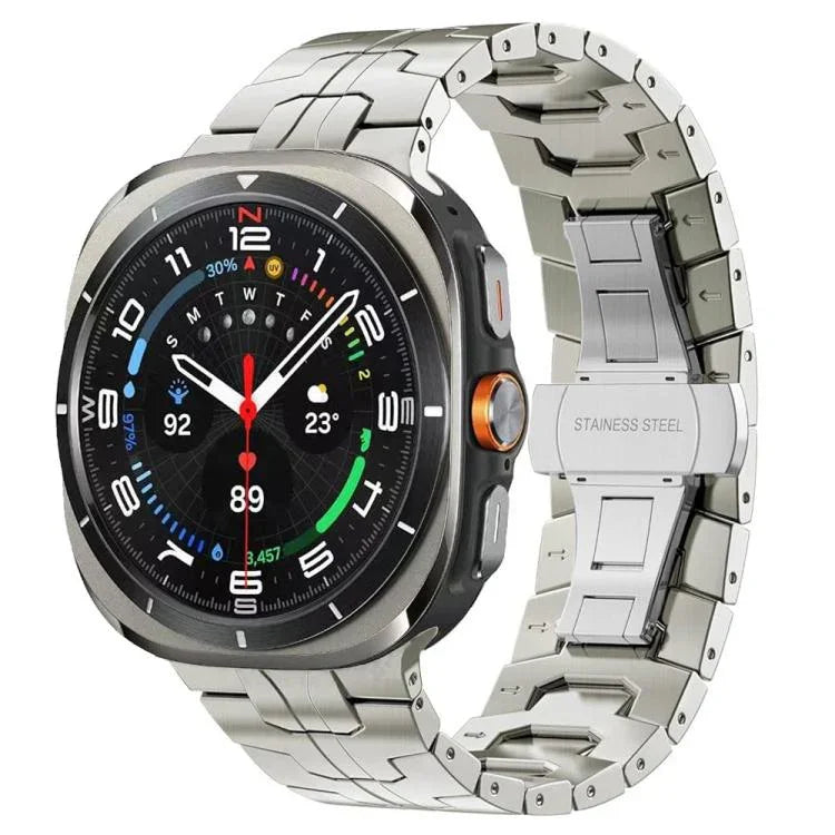 สายรัดนาฬิกาแบบหัวเข็มขัดผีเสื้อ อัลลอยไทเทเนียม สำหรับ Samsung Galaxy Watch8 / Watch8 Classic