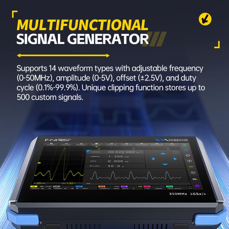 FNIRSI DPOS350P ออสซิลโลสโคปแท็บเล็ต 4 ใน 1 หน้าจอสัมผัส IPS HD 7 นิ้ว 350M, DPOS350P(ปลั๊ก US), DPOS350P(ปลั๊ก EU)
