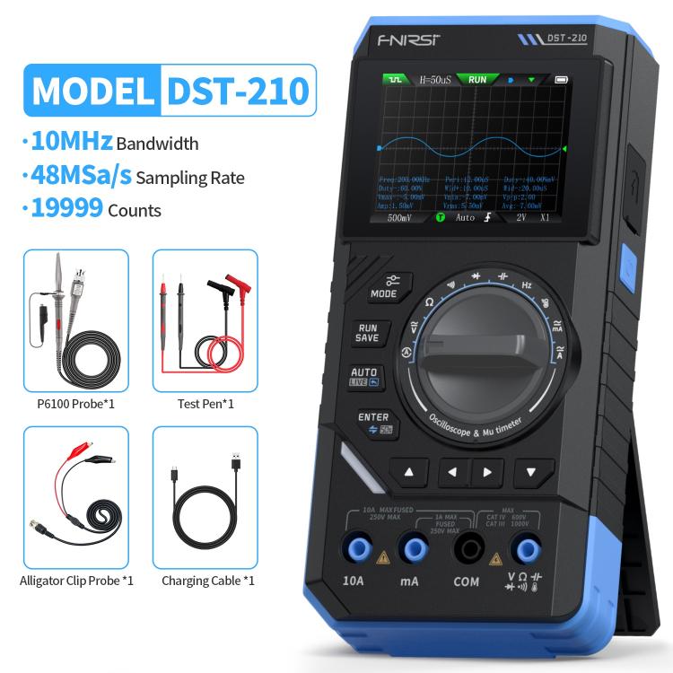 FNIRSI DST210 มัลติมิเตอร์ดิจิทัล 3 ใน 1 ออสซิลโลสโคป, DST210