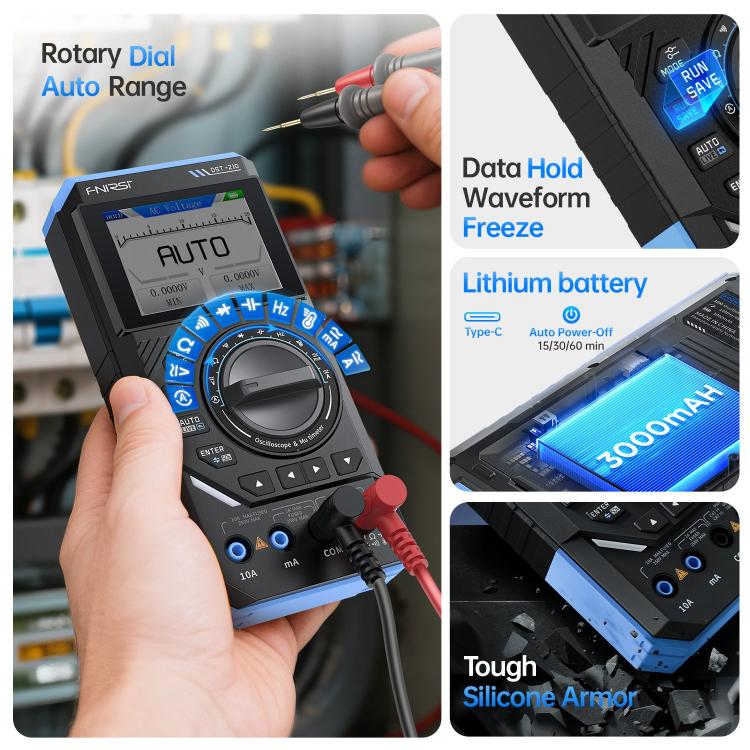 FNIRSI DST201 มัลติมิเตอร์ดิจิทัลออสซิลโลสโคป 3 ใน 1
