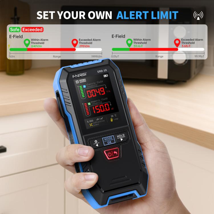 FNIRSI ERD-10 เครื่องตรวจจับรังสีแม่เหล็กไฟฟ้า 3 ใน 1, FNIRSI ERD-10