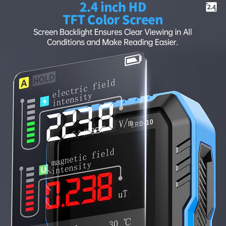 FNIRSI ERD-10 เครื่องตรวจจับรังสีแม่เหล็กไฟฟ้า 3 ใน 1, FNIRSI ERD-10