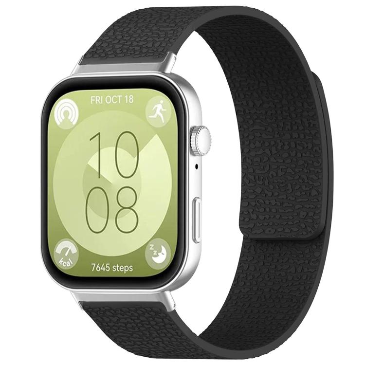 xDfind Litchi Texture Magnetic Silicone Watch Band, For Huawei Watch Fit4 / Fit4 Pro / Fit3, For Huawei Band 10 / 9 / 8