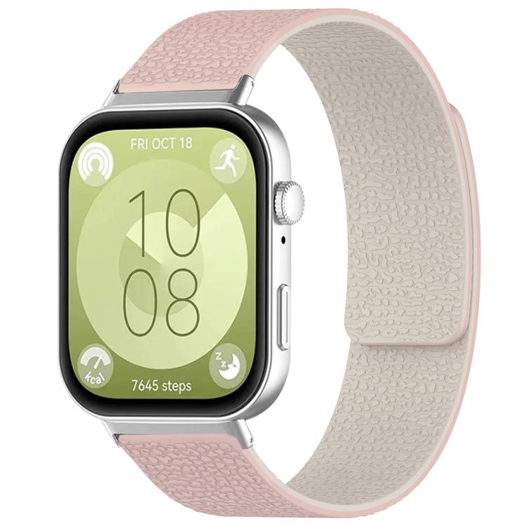 xDfind Litchi Texture Magnetic Silicone Watch Band, For Huawei Watch Fit4 / Fit4 Pro / Fit3, For Huawei Band 10 / 9 / 8