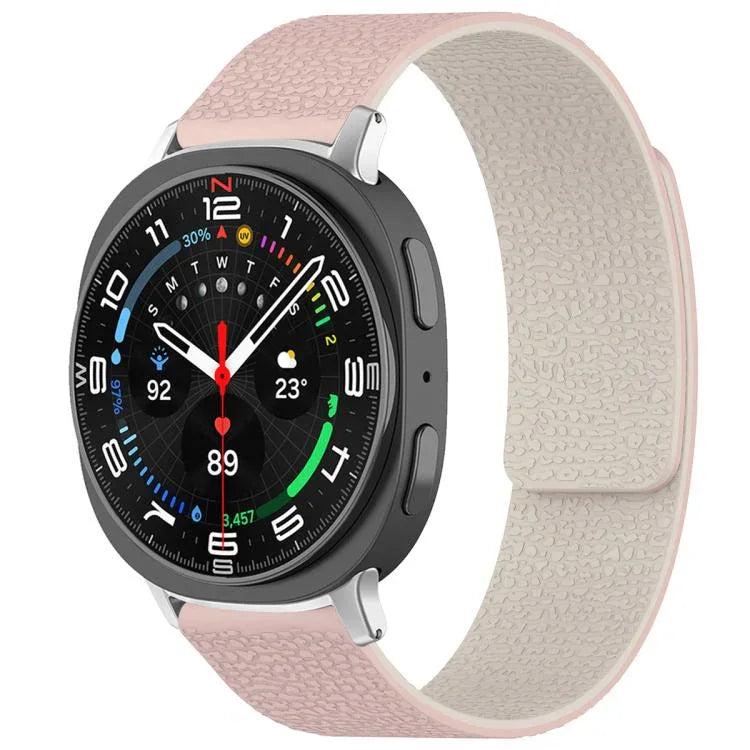 สายรัดนาฬิกาซิลิโคนแม่เหล็กลายลิ้นจี่ xDfind สำหรับ Samsung Galaxy Watch Ultra/Ultra 2025, สำหรับ Samsung Galaxy Watch8 / 8 Classic, สำหรับ Samsung Galaxy Watch 7 / 6 / 5 / FE, สำหรับ Samsung Galaxy Fit3 SM-R390