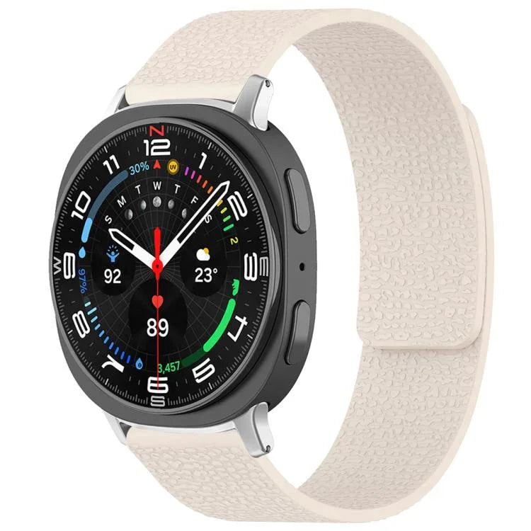 สายรัดนาฬิกาซิลิโคนแม่เหล็กลายลิ้นจี่ xDfind สำหรับ Samsung Galaxy Watch Ultra/Ultra 2025, สำหรับ Samsung Galaxy Watch8 / 8 Classic, สำหรับ Samsung Galaxy Watch 7 / 6 / 5 / FE, สำหรับ Samsung Galaxy Fit3 SM-R390