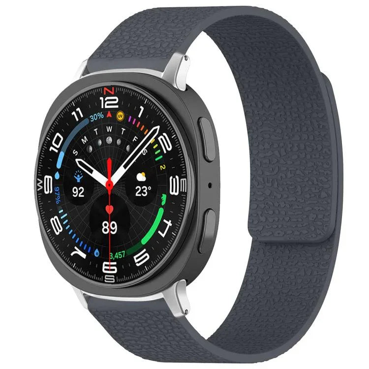 สายรัดนาฬิกาซิลิโคนแม่เหล็กลายลิ้นจี่ xDfind สำหรับ Samsung Galaxy Watch Ultra/Ultra 2025, สำหรับ Samsung Galaxy Watch8 / 8 Classic, สำหรับ Samsung Galaxy Watch 7 / 6 / 5 / FE, สำหรับ Samsung Galaxy Fit3 SM-R390