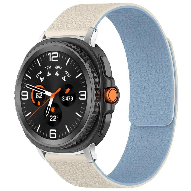 สายรัดนาฬิกาซิลิโคนแม่เหล็กลายลิ้นจี่ xDfind สำหรับ Samsung Galaxy Watch Ultra/Ultra 2025, สำหรับ Samsung Galaxy Watch8 / 8 Classic, สำหรับ Samsung Galaxy Watch 7 / 6 / 5 / FE, สำหรับ Samsung Galaxy Fit3 SM-R390