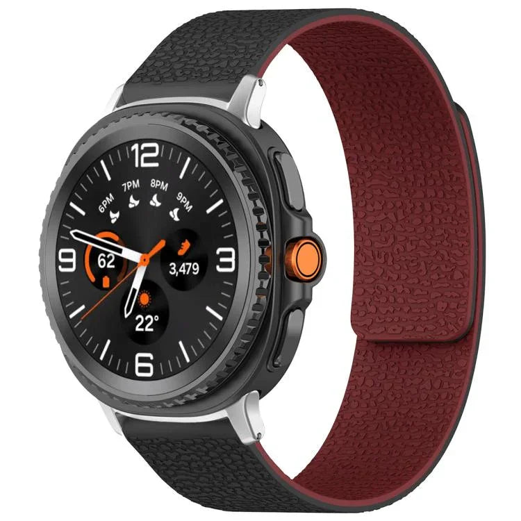 สายรัดนาฬิกาซิลิโคนแม่เหล็กลายลิ้นจี่ xDfind สำหรับ Samsung Galaxy Watch Ultra/Ultra 2025, สำหรับ Samsung Galaxy Watch8 / 8 Classic, สำหรับ Samsung Galaxy Watch 7 / 6 / 5 / FE, สำหรับ Samsung Galaxy Fit3 SM-R390