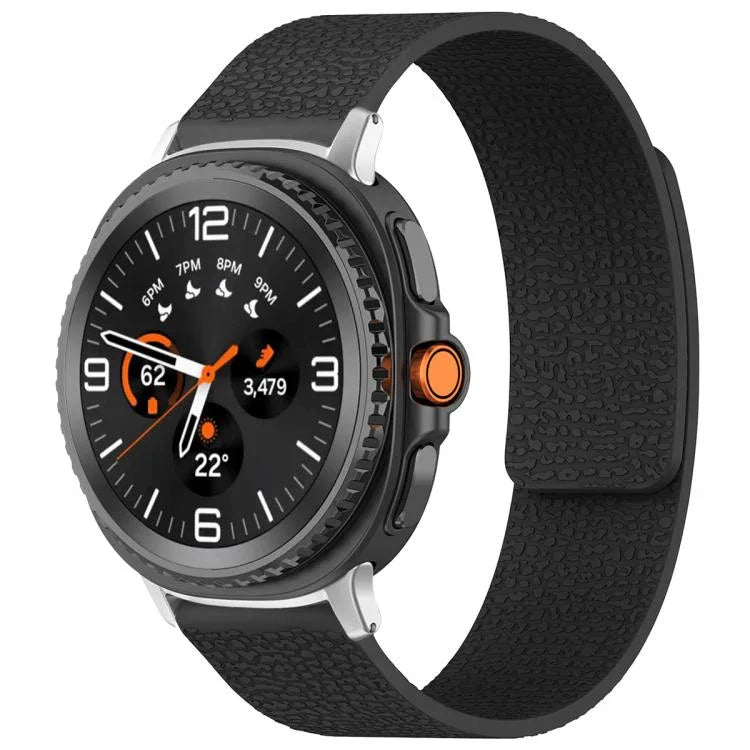 สายรัดนาฬิกาซิลิโคนแม่เหล็กลายลิ้นจี่ xDfind สำหรับ Samsung Galaxy Watch Ultra/Ultra 2025, สำหรับ Samsung Galaxy Watch8 / 8 Classic, สำหรับ Samsung Galaxy Watch 7 / 6 / 5 / FE, สำหรับ Samsung Galaxy Fit3 SM-R390