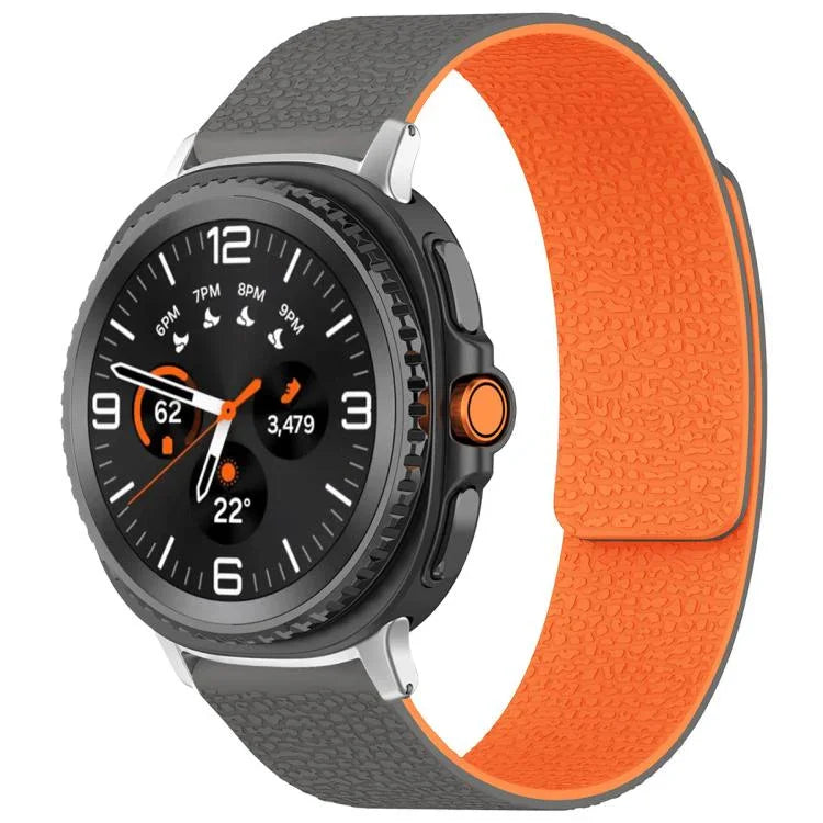 สายรัดนาฬิกาซิลิโคนแม่เหล็กลายลิ้นจี่ xDfind สำหรับ Samsung Galaxy Watch Ultra/Ultra 2025, สำหรับ Samsung Galaxy Watch8 / 8 Classic, สำหรับ Samsung Galaxy Watch 7 / 6 / 5 / FE, สำหรับ Samsung Galaxy Fit3 SM-R390