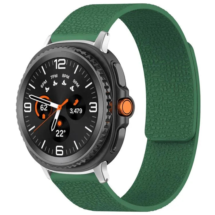 สายรัดนาฬิกาซิลิโคนแม่เหล็กลายลิ้นจี่ xDfind สำหรับ Samsung Galaxy Watch Ultra/Ultra 2025, สำหรับ Samsung Galaxy Watch8 / 8 Classic, สำหรับ Samsung Galaxy Watch 7 / 6 / 5 / FE, สำหรับ Samsung Galaxy Fit3 SM-R390