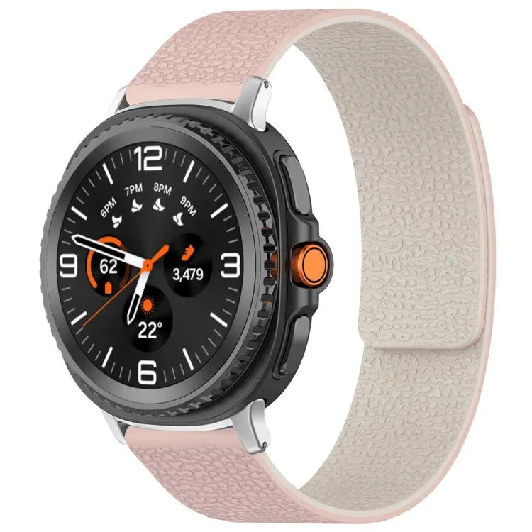 สายรัดนาฬิกาซิลิโคนแม่เหล็กลายลิ้นจี่ xDfind สำหรับ Samsung Galaxy Watch Ultra/Ultra 2025, สำหรับ Samsung Galaxy Watch8 / 8 Classic, สำหรับ Samsung Galaxy Watch 7 / 6 / 5 / FE, สำหรับ Samsung Galaxy Fit3 SM-R390