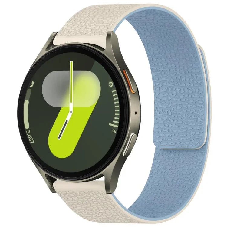 สายรัดนาฬิกาซิลิโคนแม่เหล็กลายลิ้นจี่ xDfind สำหรับ Samsung Galaxy Watch Ultra/Ultra 2025, สำหรับ Samsung Galaxy Watch8 / 8 Classic, สำหรับ Samsung Galaxy Watch 7 / 6 / 5 / FE, สำหรับ Samsung Galaxy Fit3 SM-R390