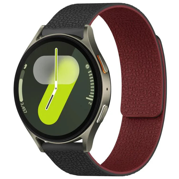 สายรัดนาฬิกาซิลิโคนแม่เหล็กลายลิ้นจี่ xDfind สำหรับ Samsung Galaxy Watch Ultra/Ultra 2025, สำหรับ Samsung Galaxy Watch8 / 8 Classic, สำหรับ Samsung Galaxy Watch 7 / 6 / 5 / FE, สำหรับ Samsung Galaxy Fit3 SM-R390