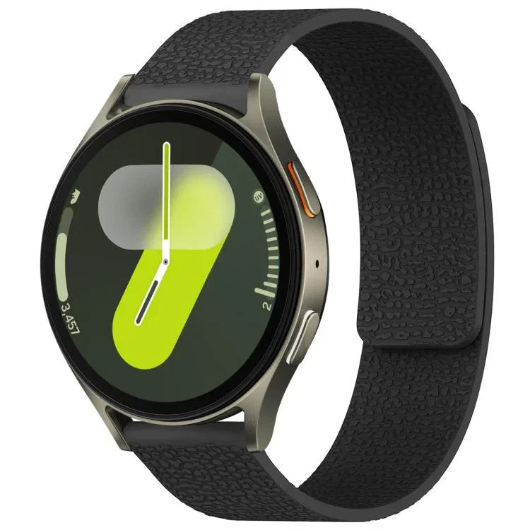สายรัดนาฬิกาซิลิโคนแม่เหล็กลายลิ้นจี่ xDfind สำหรับ Samsung Galaxy Watch Ultra/Ultra 2025, สำหรับ Samsung Galaxy Watch8 / 8 Classic, สำหรับ Samsung Galaxy Watch 7 / 6 / 5 / FE, สำหรับ Samsung Galaxy Fit3 SM-R390