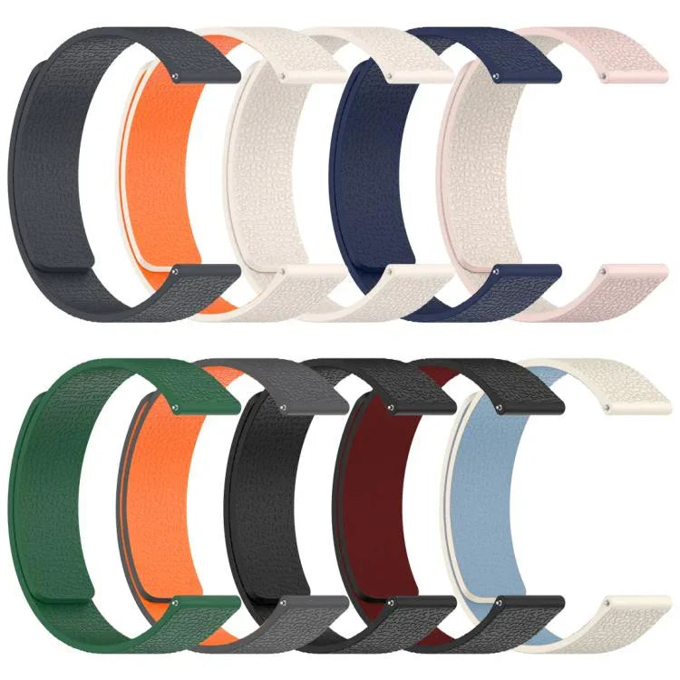 สายรัดนาฬิกาซิลิโคนแม่เหล็กลายลิ้นจี่ xDfind สำหรับ Samsung Galaxy Watch Ultra/Ultra 2025, สำหรับ Samsung Galaxy Watch8 / 8 Classic, สำหรับ Samsung Galaxy Watch 7 / 6 / 5 / FE, สำหรับ Samsung Galaxy Fit3 SM-R390