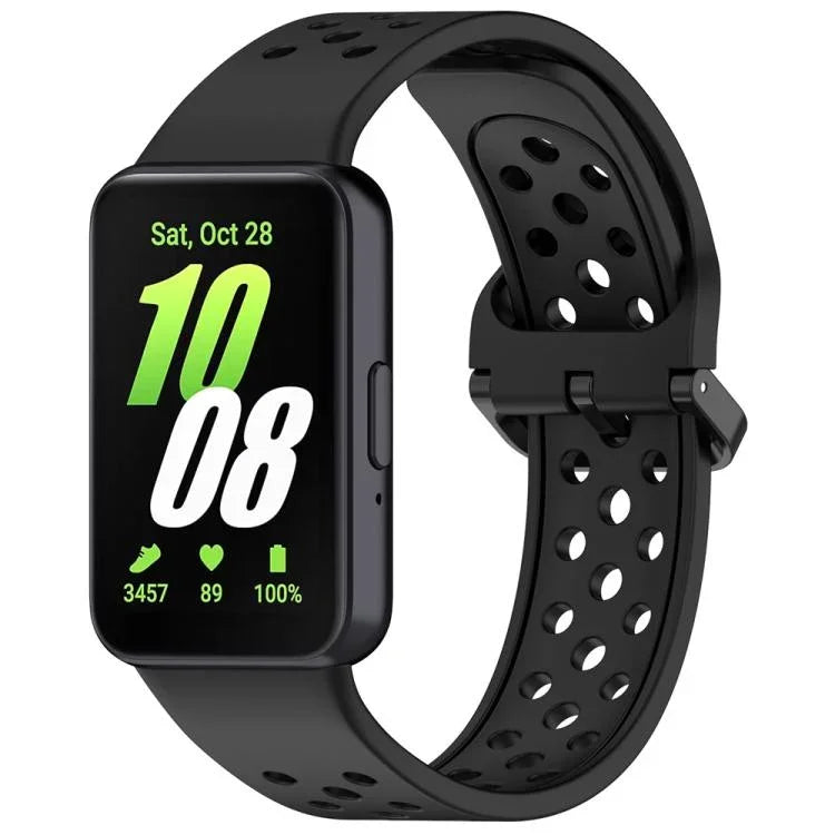 สายรัดนาฬิกาซิลิโคนระบายอากาศสีพื้นหัวเข็มขัดสีสันสดใส xDfind สำหรับ Samsung Galaxy Fit3