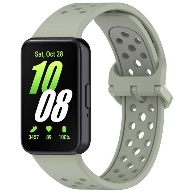 สายรัดนาฬิกาซิลิโคนระบายอากาศสีพื้นหัวเข็มขัดสีสันสดใส xDfind สำหรับ Samsung Galaxy Fit3