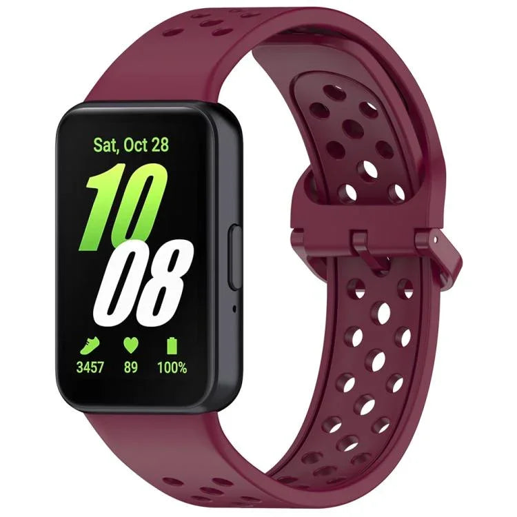 สายรัดนาฬิกาซิลิโคนระบายอากาศสีพื้นหัวเข็มขัดสีสันสดใส xDfind สำหรับ Samsung Galaxy Fit3