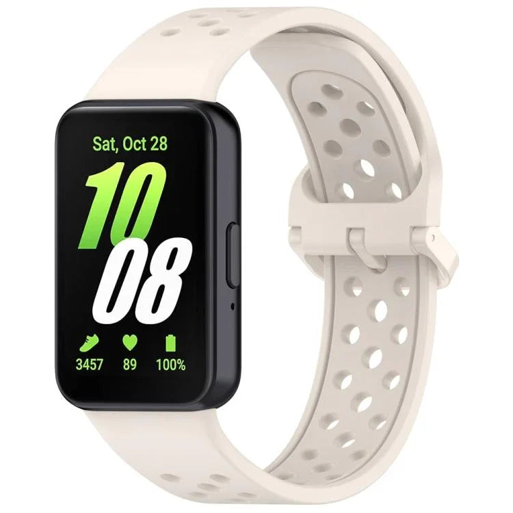 สายรัดนาฬิกาซิลิโคนระบายอากาศสีพื้นหัวเข็มขัดสีสันสดใส xDfind สำหรับ Samsung Galaxy Fit3