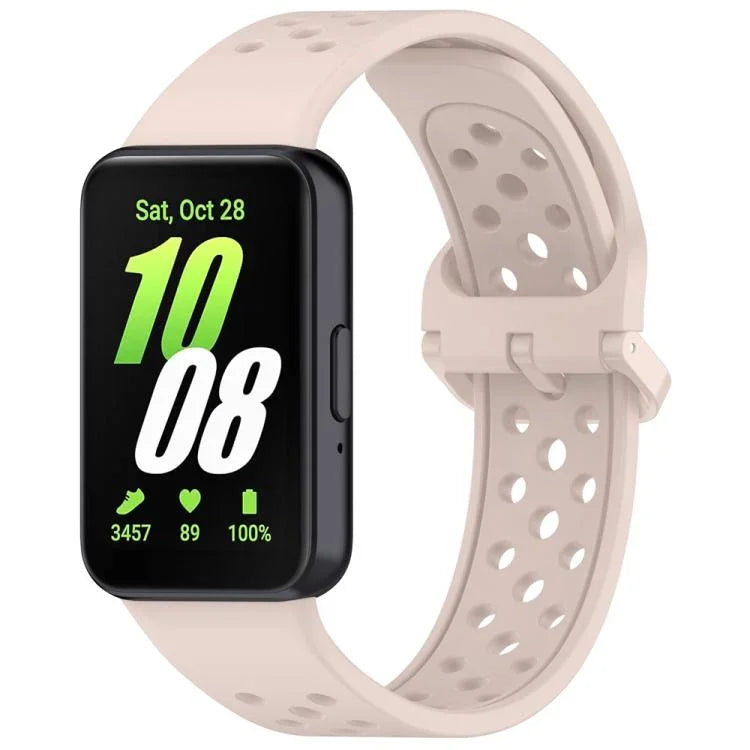 สายรัดนาฬิกาซิลิโคนระบายอากาศสีพื้นหัวเข็มขัดสีสันสดใส xDfind สำหรับ Samsung Galaxy Fit3