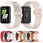 สายรัดนาฬิกาซิลิโคนระบายอากาศสีพื้นหัวเข็มขัดสีสันสดใส xDfind สำหรับ Samsung Galaxy Fit3