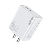 WK WP-U64 ที่ชาร์จเร็ว Kinkong Flash Charge 45W USB+Type-C, ปลั๊ก EU, ปลั๊ก UK, ปลั๊ก US