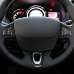 3pcs/Set Carbon Fiber Car Steering Wheel Buttons Decorative Sticker for Renault Fluence 2009-2017 / Megane 2008-2016, Left and Right Driver, Steering Wheel Buttons