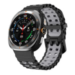 สายซิลิโคน xDfind Black Buckle Ocean สองสี รูรูคู่ สำหรับ Samsung Galaxy Watch Ultra 47mm / Ultra 2025, สำหรับ Samsung Galaxy Watch8 / 8 Classic