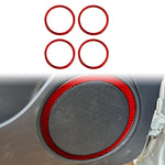 4pcs/Set Carbon Fiber Car Door Horn Ring Decorative Sticker for SEAT Leon 2005-2012, Left and Right Driver, Door Horn Ring
