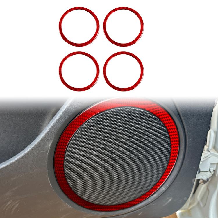 4pcs/Set Carbon Fiber Car Door Horn Ring Decorative Sticker for SEAT Leon 2005-2012, Left and Right Driver, Door Horn Ring