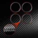 4pcs/Set Carbon Fiber Car Door Horn Ring Decorative Sticker for SEAT Leon 2005-2012, Left and Right Driver, Door Horn Ring