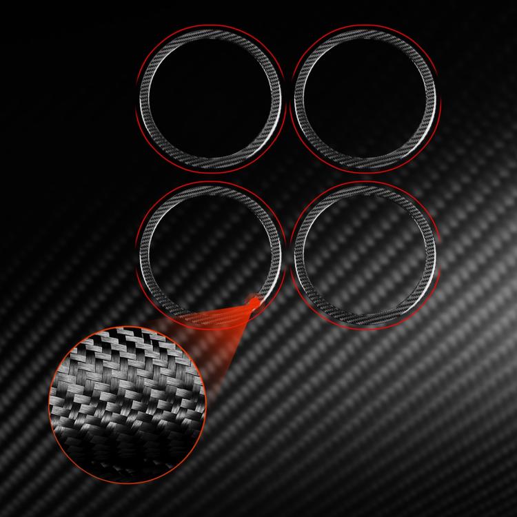 4pcs/Set Carbon Fiber Car Door Horn Ring Decorative Sticker for SEAT Leon 2005-2012, Left and Right Driver, Door Horn Ring