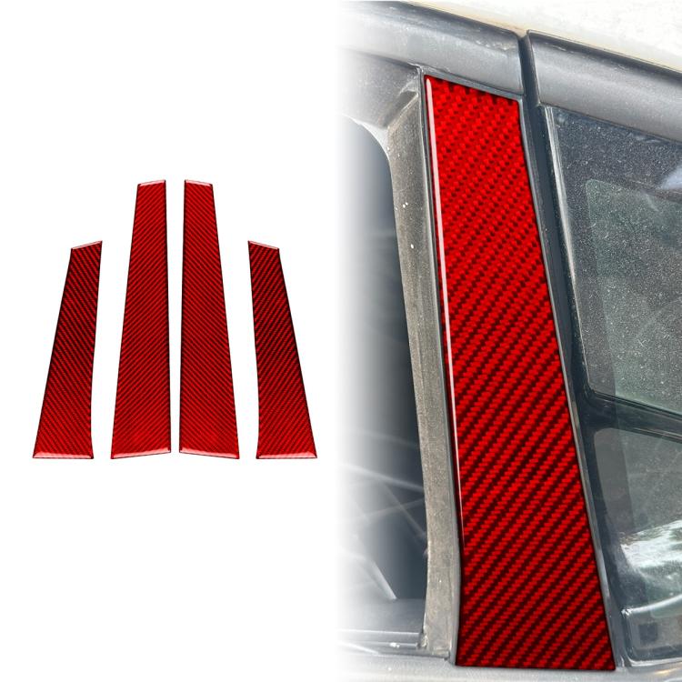 4pcs/Set Carbon Fiber Car B Pillar Decorative Sticker for SEAT Leon 2005-2012, Drop Glue Style, Left and Right Driver, B Pillar